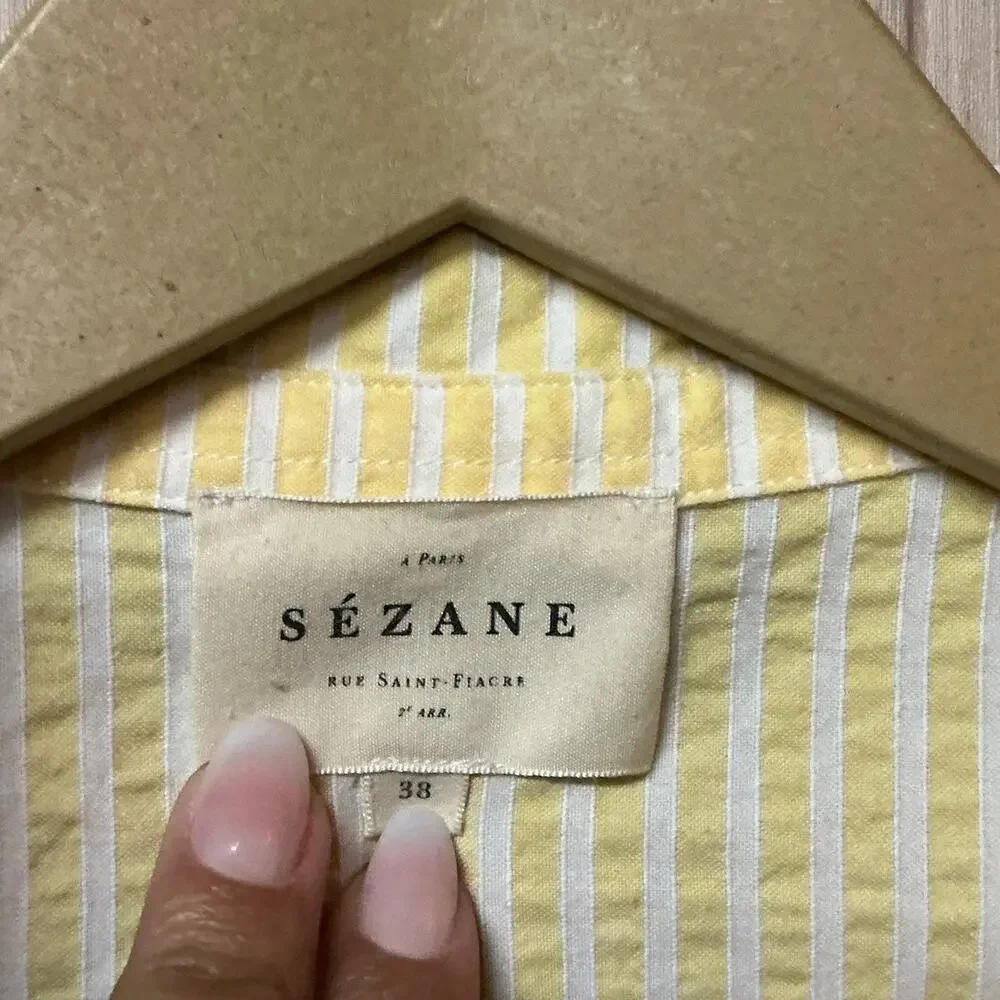 Sezane Sleeveless Tie-Front Blouse Yellow Size EU 38 / US 6